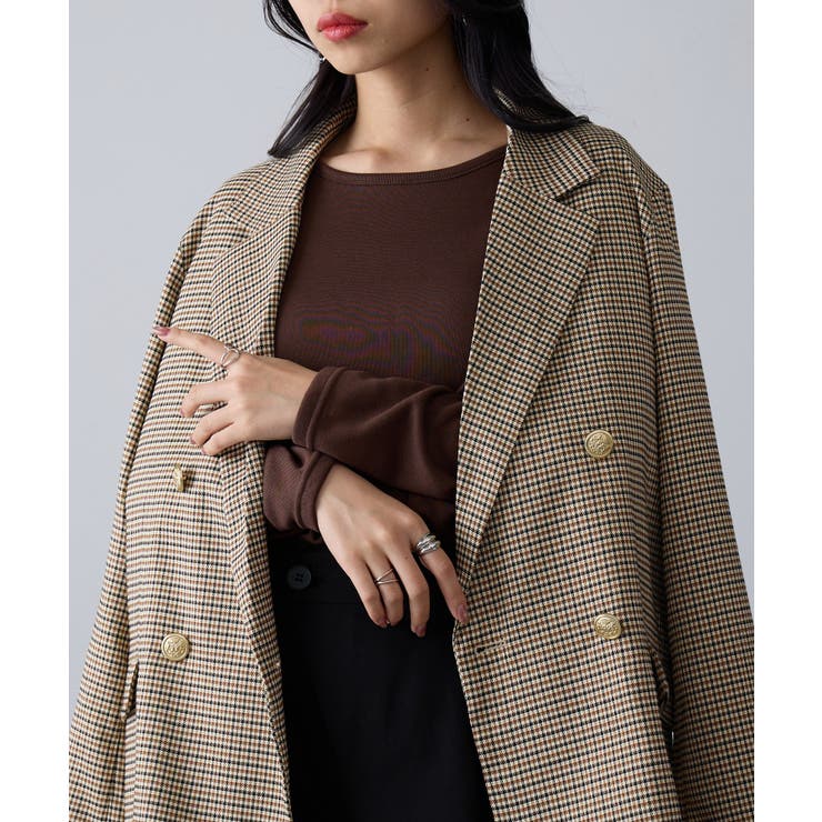 ブラウン | 【SETUP7】ひまわりオイル加工クルーネック長袖 A GLR | SETUP7【WOMEN】