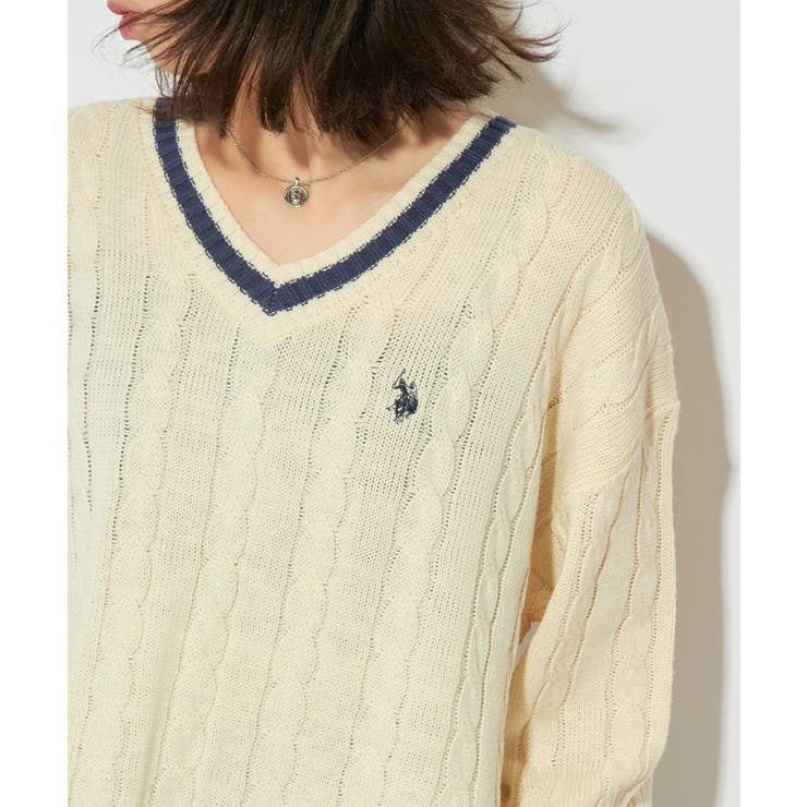 【U.S. POLO ASSN.】ロイヤルヤーンオーバーチルデンニットセーター | SETUP7【WOMEN】 | 詳細画像2 