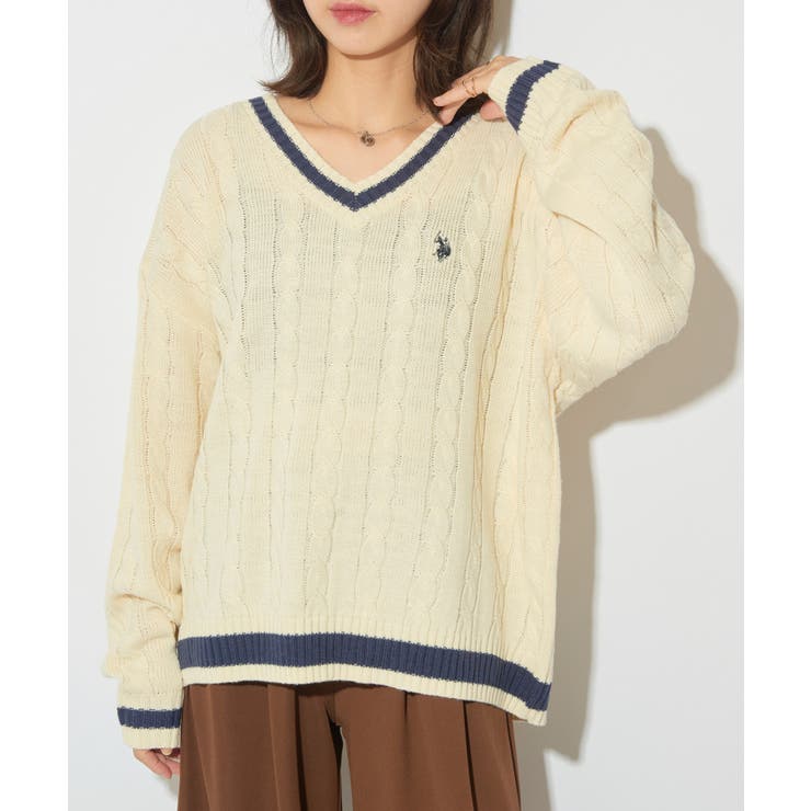 【U.S. POLO ASSN.】ロイヤルヤーンオーバーチルデンニットセーター | SETUP7【WOMEN】 | 詳細画像4 