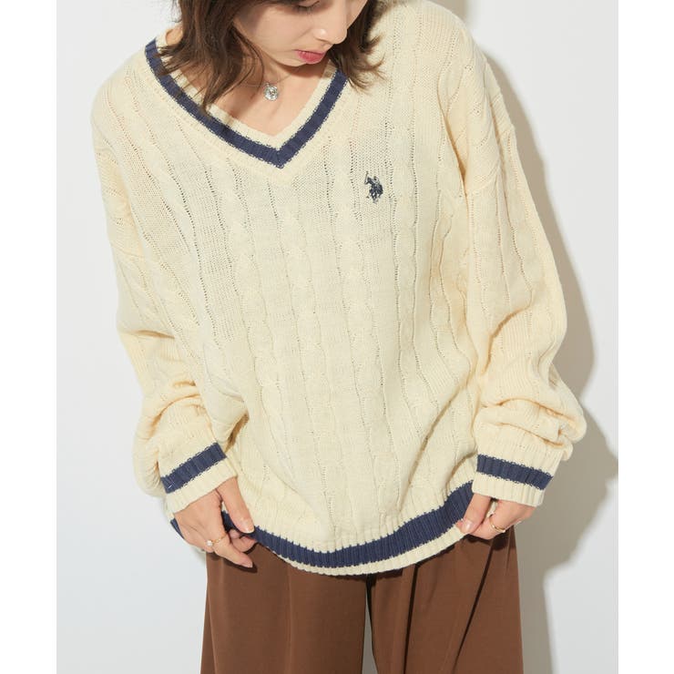 【U.S. POLO ASSN.】ロイヤルヤーンオーバーチルデンニットセーター | SETUP7【WOMEN】 | 詳細画像5 