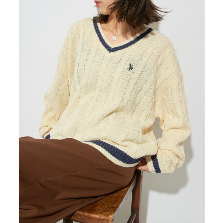 【U.S. POLO ASSN.】ロイヤルヤーンオーバーチルデンニットセーター | SETUP7【WOMEN】 | 詳細画像6 