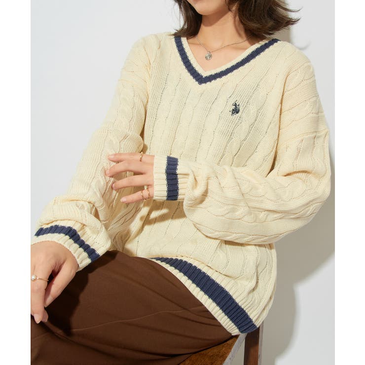 【U.S. POLO ASSN.】ロイヤルヤーンオーバーチルデンニットセーター | SETUP7【WOMEN】 | 詳細画像7 