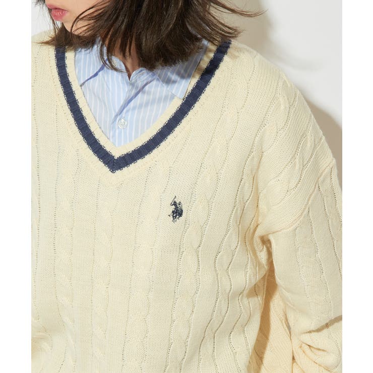 【U.S. POLO ASSN.】ロイヤルヤーンオーバーチルデンニットセーター | SETUP7【WOMEN】 | 詳細画像8 