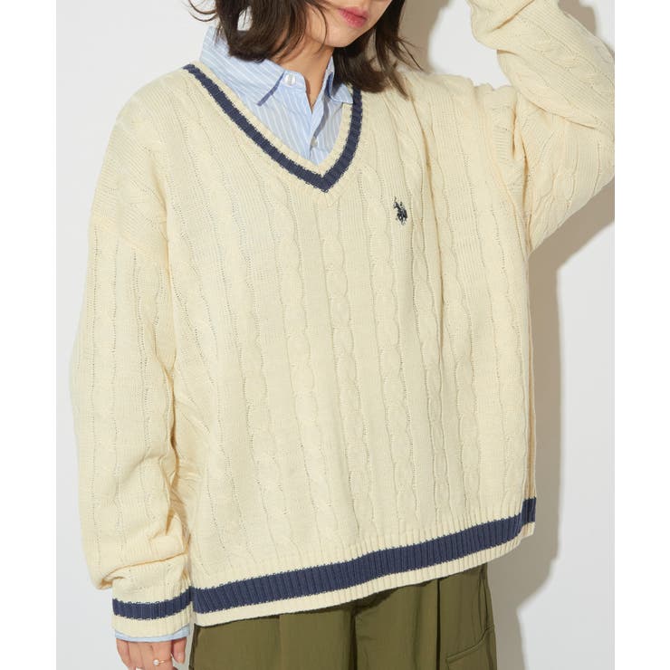 【U.S. POLO ASSN.】ロイヤルヤーンオーバーチルデンニットセーター | SETUP7【WOMEN】 | 詳細画像9 