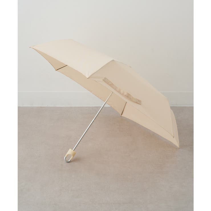 ベージュ | 55cm カラビナ付き無地折りたたみ傘 耐風骨 | SETUP7【WOMEN】