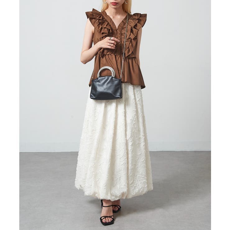 ストーン装飾 ブラックハンドバッグ CH1328AW16347_fw_thumbM.jpg