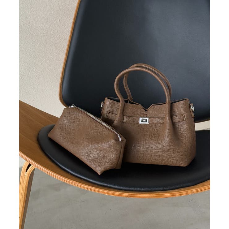 ブラウン | ベルト付き2WAYPUレザーバッグ ショルダーバッグ KNF127 | SETUP7【WOMEN】
