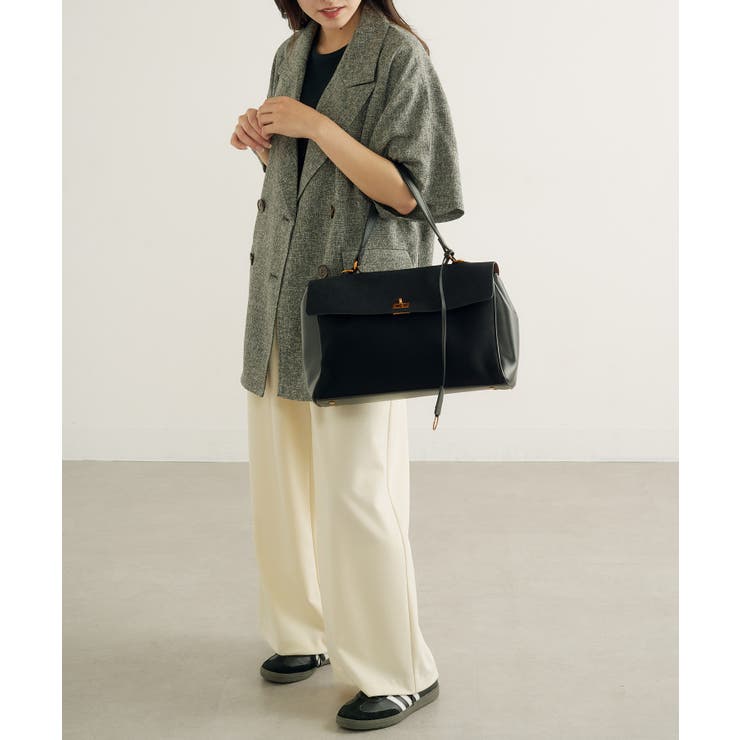 A4収納PUスエードレザートートバッグ 通勤バッグ L | SETUP7【WOMEN】 | 詳細画像10 