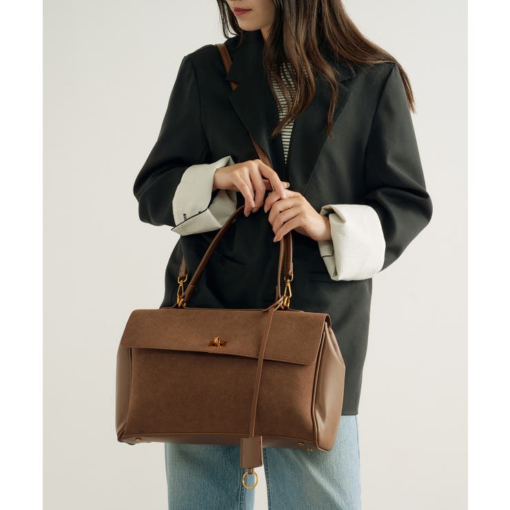 A4収納PUスエードレザートートバッグ 通勤バッグ L | SETUP7【WOMEN】 | 詳細画像14 