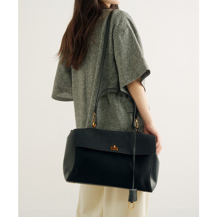 A4収納PUスエードレザートートバッグ 通勤バッグ L | SETUP7【WOMEN】 | 詳細画像2 