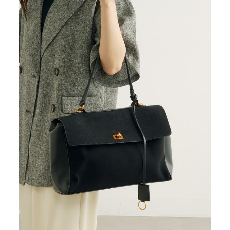 A4収納PUスエードレザートートバッグ 通勤バッグ L | SETUP7【WOMEN】 | 詳細画像4 