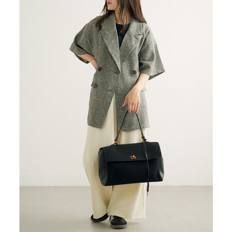 A4収納PUスエードレザートートバッグ 通勤バッグ L | SETUP7【WOMEN】 | 詳細画像8 