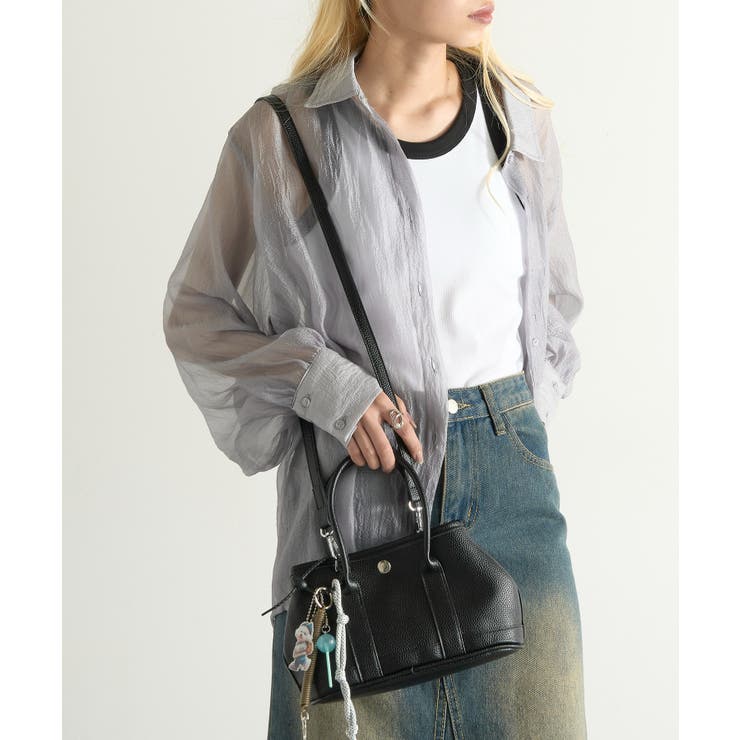 PUレザーショルダーバッグ チャーム キーホルダー付き | SETUP7【WOMEN】 | 詳細画像10 