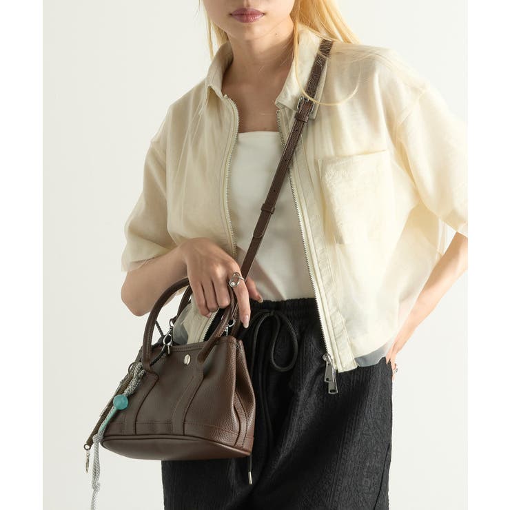 PUレザーショルダーバッグ チャーム キーホルダー付き | SETUP7【WOMEN】 | 詳細画像4 