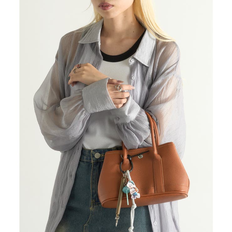 キャメル | PUレザーショルダーバッグ チャーム キーホルダー付き | SETUP7【WOMEN】