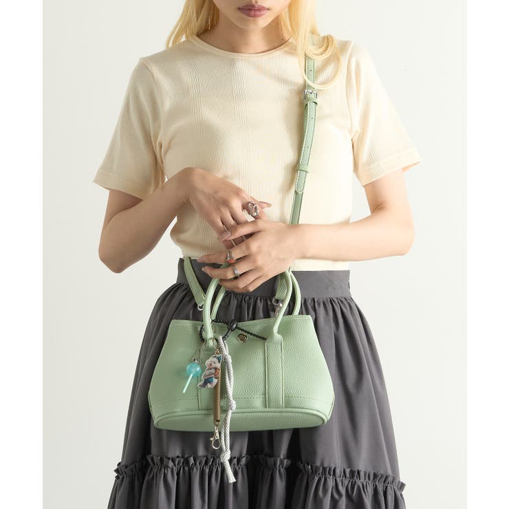 ミント | PUレザーショルダーバッグ チャーム キーホルダー付き | SETUP7【WOMEN】