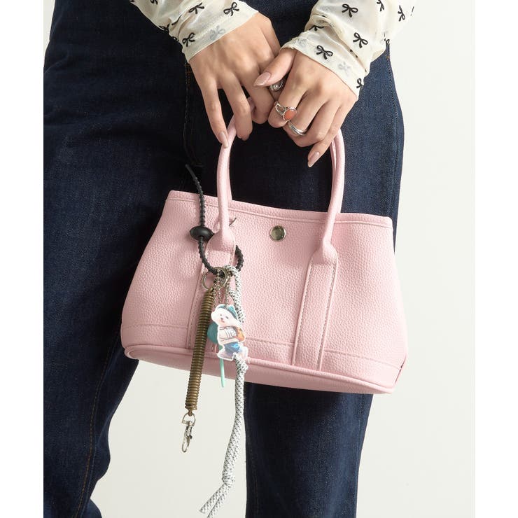 ピンク | PUレザーショルダーバッグ チャーム キーホルダー付き | SETUP7【WOMEN】