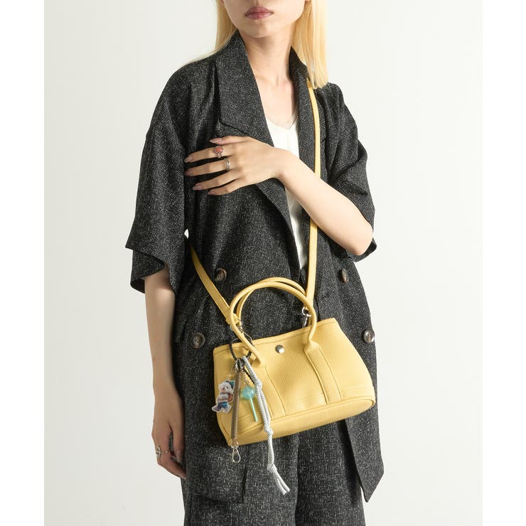 イエロー | PUレザーショルダーバッグ チャーム キーホルダー付き | SETUP7【WOMEN】