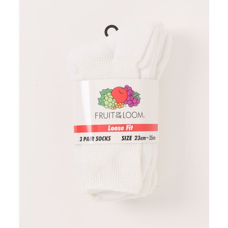 ホワイト | 【FRUIT OF THE LOOM】Q.FTL3Pゆるソックス | SETUP7【WOMEN】
