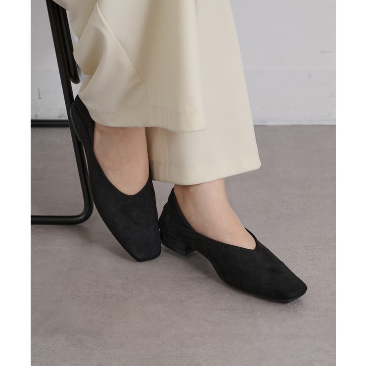 ブラック | 【SETUP7】スクエアトゥローヒールパンプス KNF | SETUP7【WOMEN】