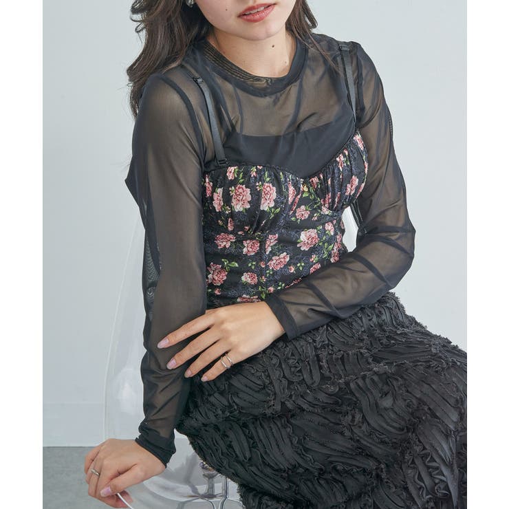 ブラック | 【SETUP7】フラワービスチェ SNK | SETUP7【WOMEN】