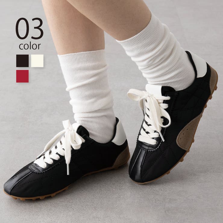 【Merry Gem】キルティングデザイン ローテクスニーカー KNF-TP | SETUP7【WOMEN】 | 詳細画像1 