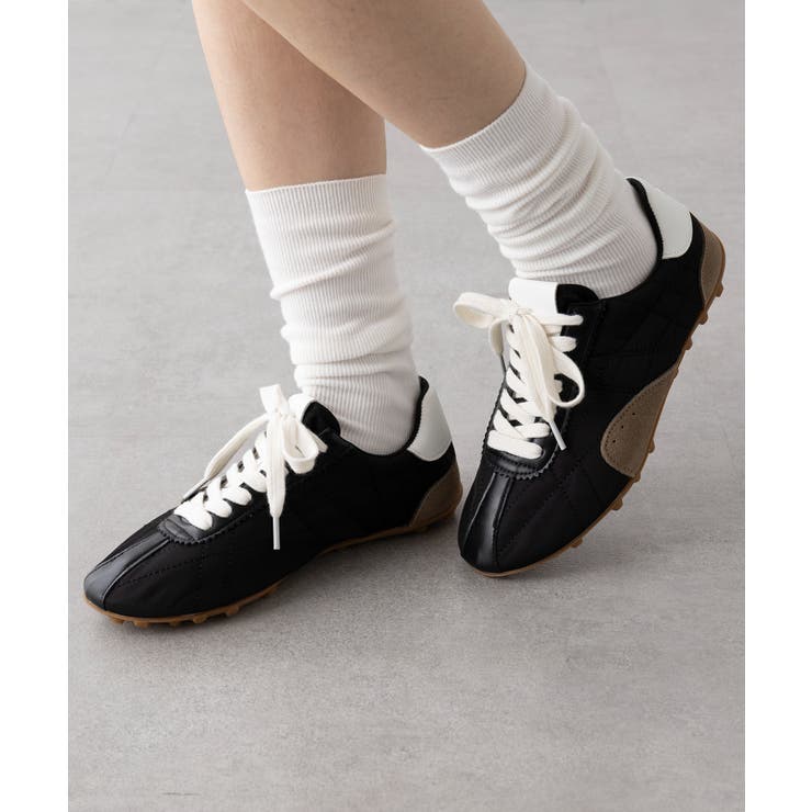 ブラック | 【Merry Gem】キルティングデザイン ローテクスニーカー KNF-TP | SETUP7【WOMEN】