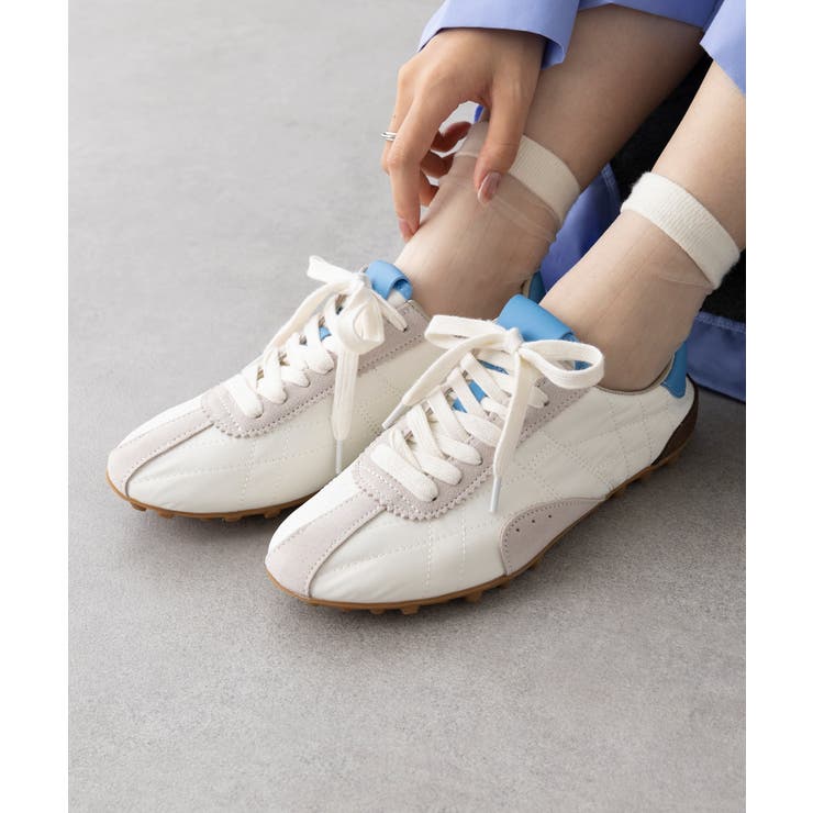 ホワイト | 【Merry Gem】キルティングデザイン ローテクスニーカー KNF-TP | SETUP7【WOMEN】