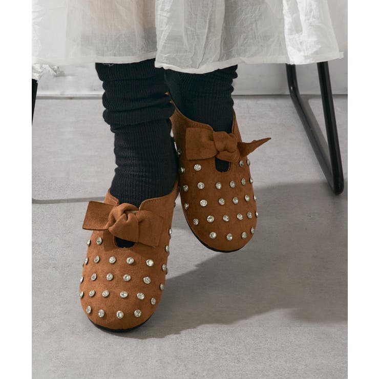 キャメル | 【SETUP7】リボンモチーフ スタッズサボサンダル KNF-TP | SETUP7【WOMEN】