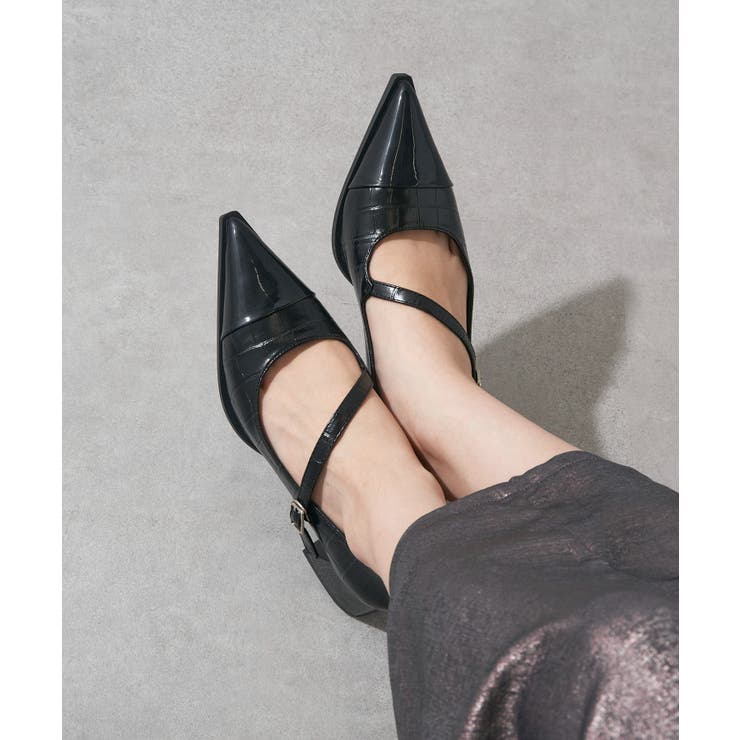 ブラック | 【SETUP7】キャップトゥクロコPUレザーパンプス KNF-TP | SETUP7【WOMEN】