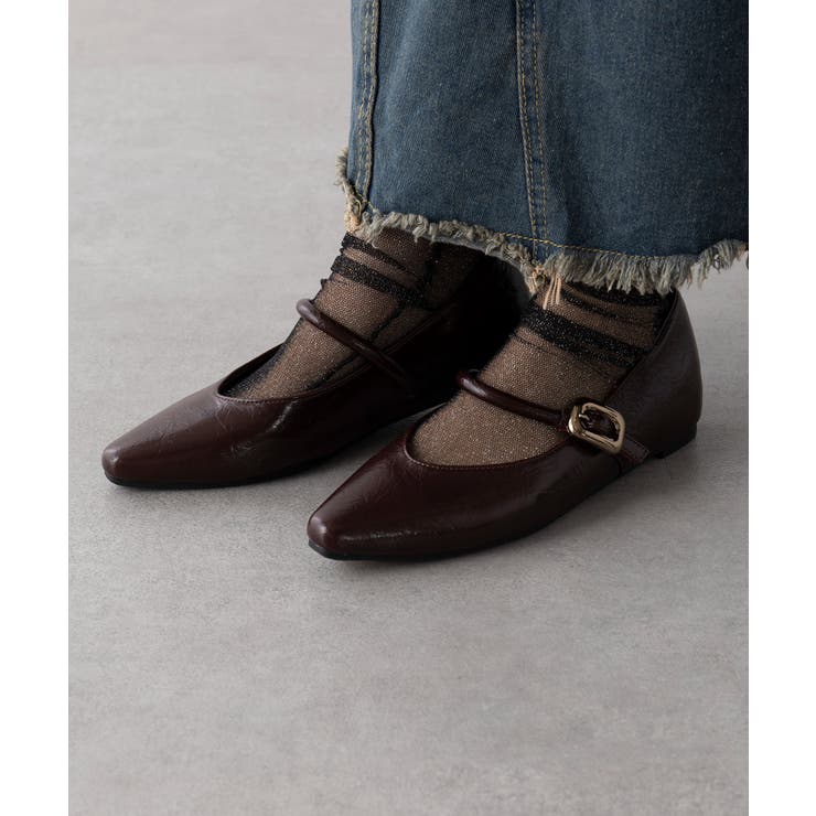 【SETUP7】メタルパーツストラップ Vカットフラットシューズ KNF-TP | SETUP7【WOMEN】 | 詳細画像13 