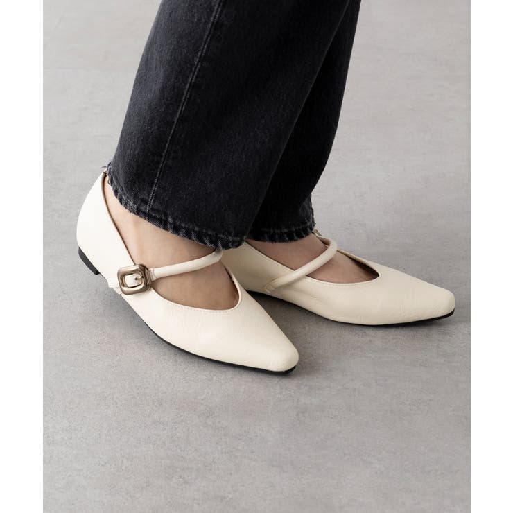 【SETUP7】メタルパーツストラップ Vカットフラットシューズ KNF-TP | SETUP7【WOMEN】 | 詳細画像2 