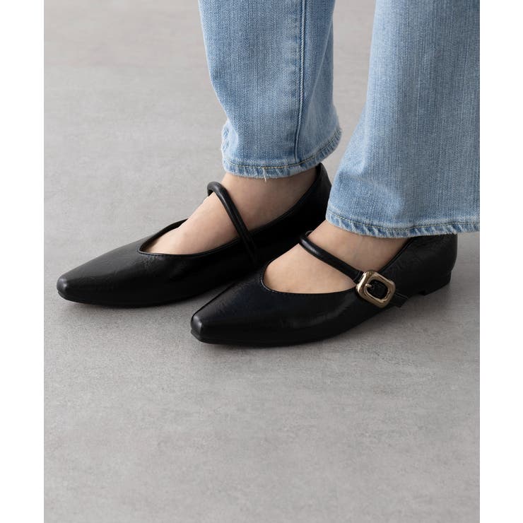 【SETUP7】メタルパーツストラップ Vカットフラットシューズ KNF-TP | SETUP7【WOMEN】 | 詳細画像7 