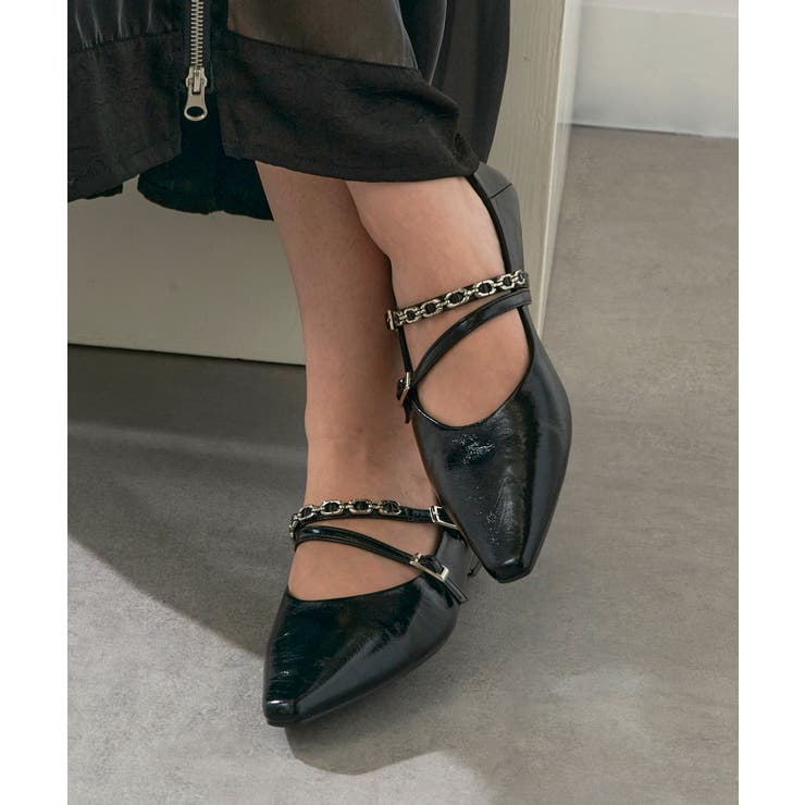 ブラック | 【SETUP7】ダブルストラップパンプス KNF-TP | SETUP7【WOMEN】