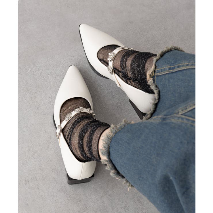 アイボリー | 【SETUP7】ヴィンテージボタンモチーフストラップパンプス KNF-TP | SETUP7【WOMEN】