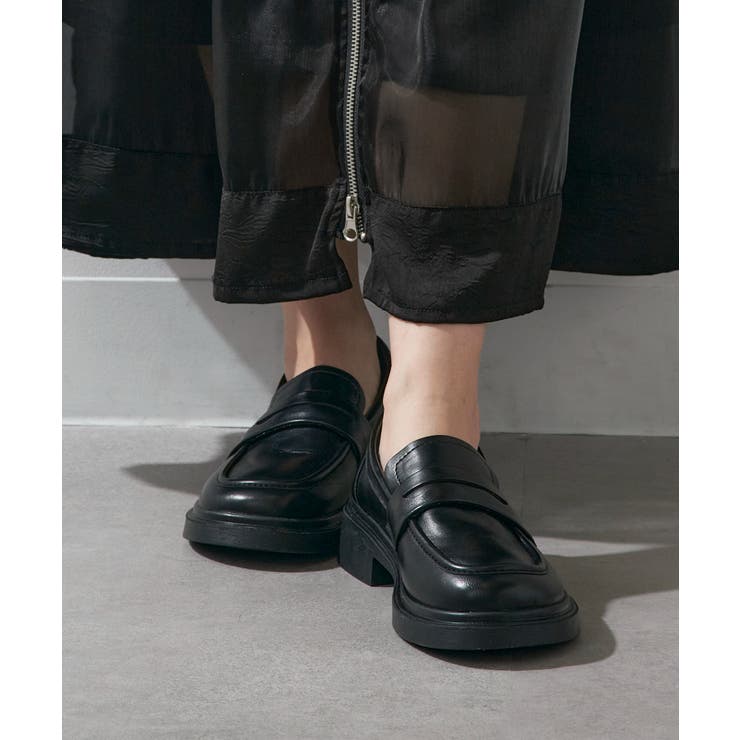 ブラック | 【SETUP7】ボリュームソール コインローファー KNF-TP | SETUP7【WOMEN】