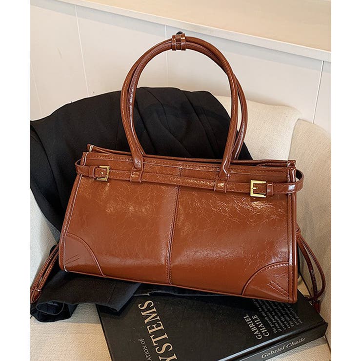 ブラウン | 【SETUP7】PUレザー レトロデザインハンドバッグM KNF | SETUP7【WOMEN】