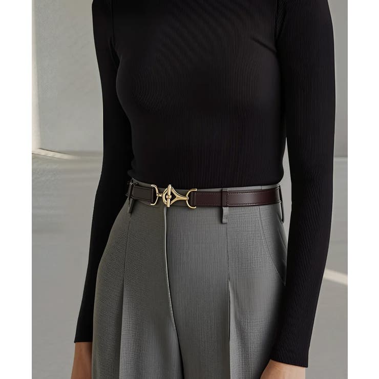 ダークブラウン | 【SETUP7】ウエストチェーン ナローベルト  KNF146 | SETUP7【WOMEN】