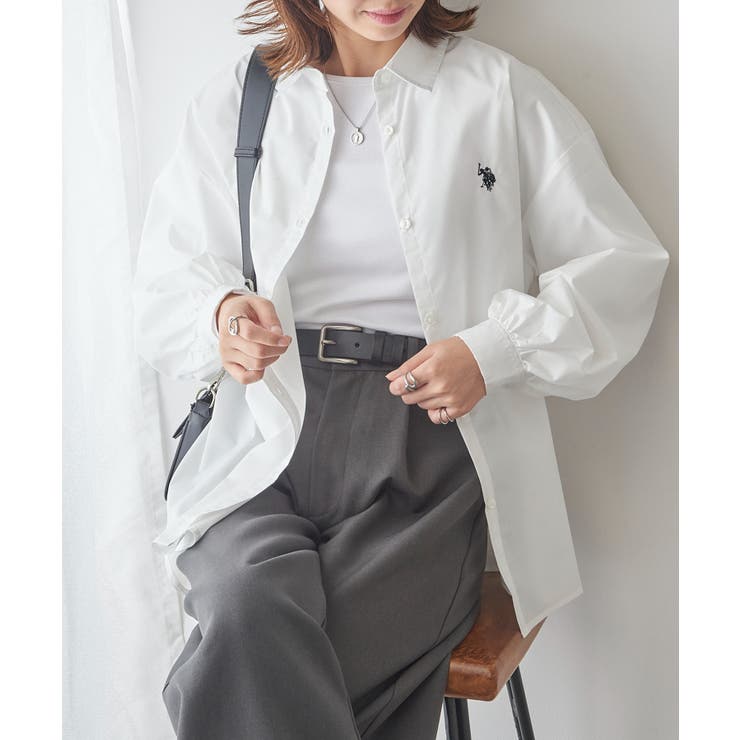 【U.S. POLO ASSN.】ロイヤルピンオックス袖バルーンシャツ | SETUP7【WOMEN】 | 詳細画像5 