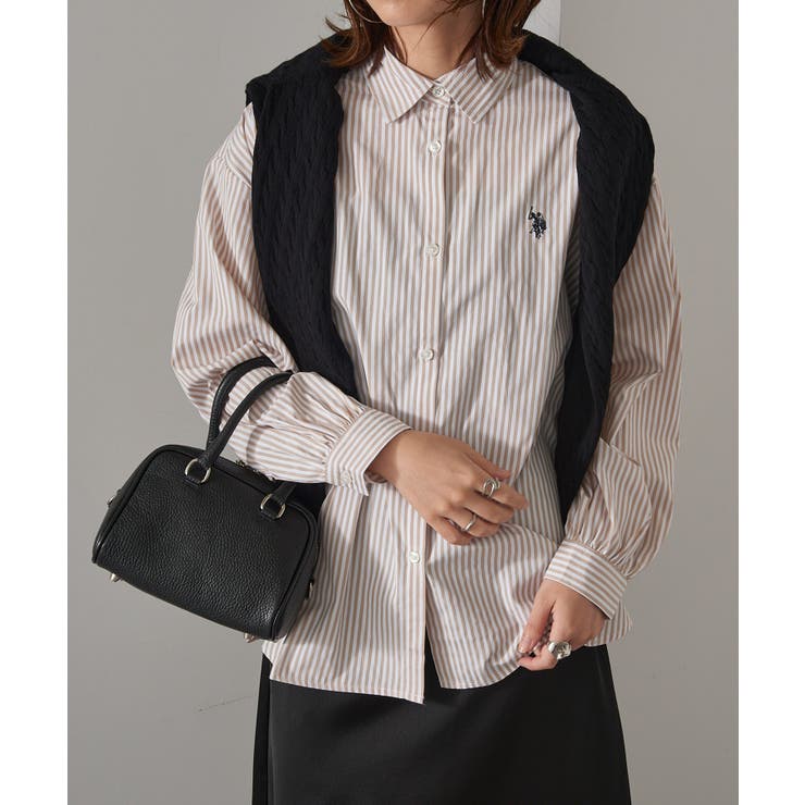 ベージュ | 【U.S. POLO ASSN.】ロイヤルピンオックス袖バルーンシャツ | SETUP7【WOMEN】