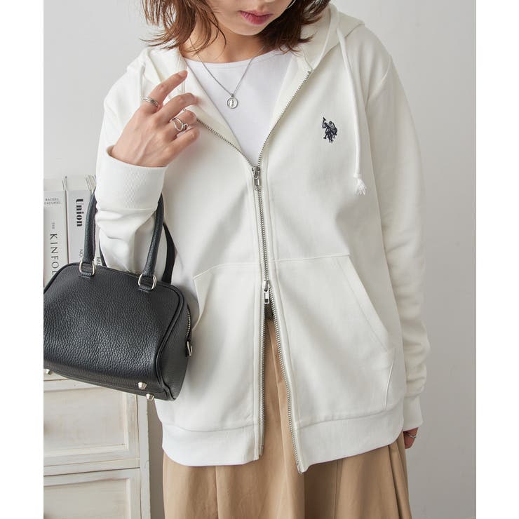 【U.S. POLO ASSN.】ワンポイントロゴ ダブルジップパーカー | SETUP7【WOMEN】 | 詳細画像3 