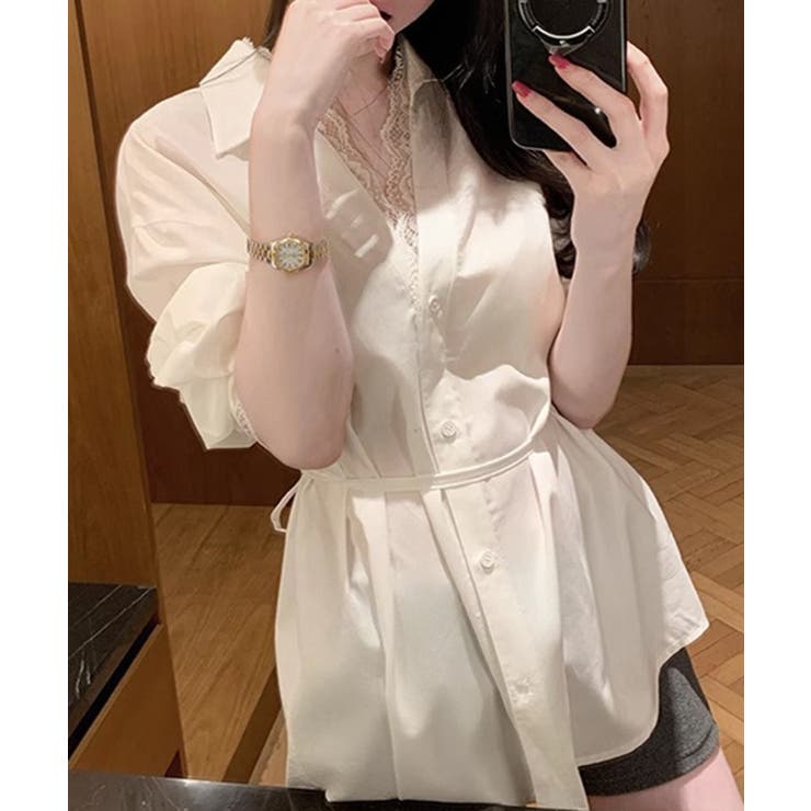 【SETUP7】ルーズデザイン レースシャツ KNF | SETUP7【WOMEN】 | 詳細画像2 