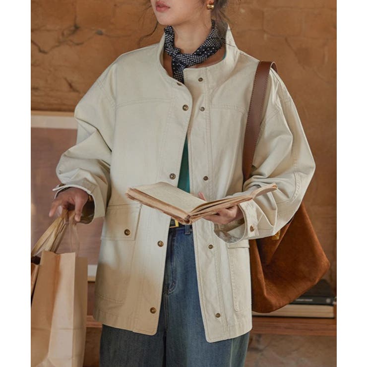 【SETUP7】スタンドカラーフレンチワークジャケット KNF | SETUP7【WOMEN】 | 詳細画像2 