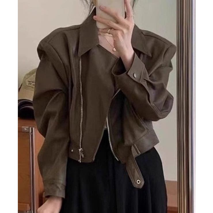 ブラウン | 【SETUP7】クロップドバイカージャケット KNF | SETUP7【WOMEN】