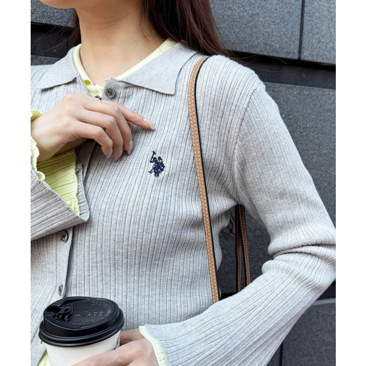 【U.S. POLO ASSN.】襟付き リブニットポロ カーディガン | SETUP7【WOMEN】 | 詳細画像11 