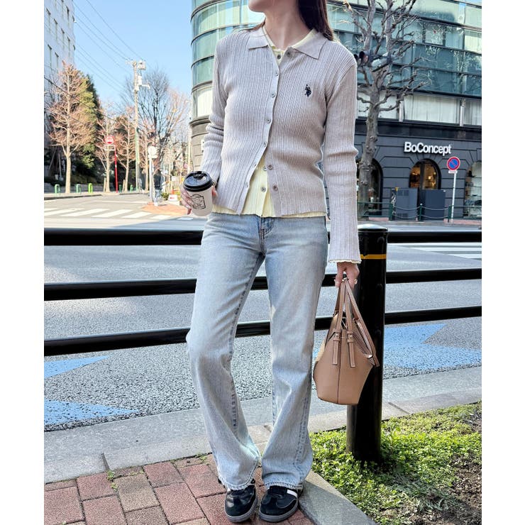 【U.S. POLO ASSN.】襟付き リブニットポロ カーディガン | SETUP7【WOMEN】 | 詳細画像17 