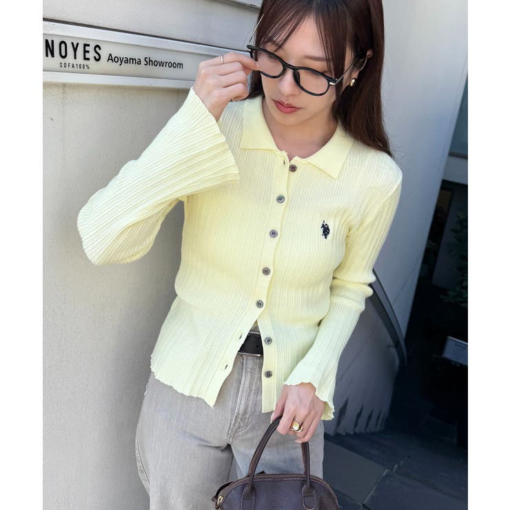 【U.S. POLO ASSN.】襟付き リブニットポロ カーディガン | SETUP7【WOMEN】 | 詳細画像8 