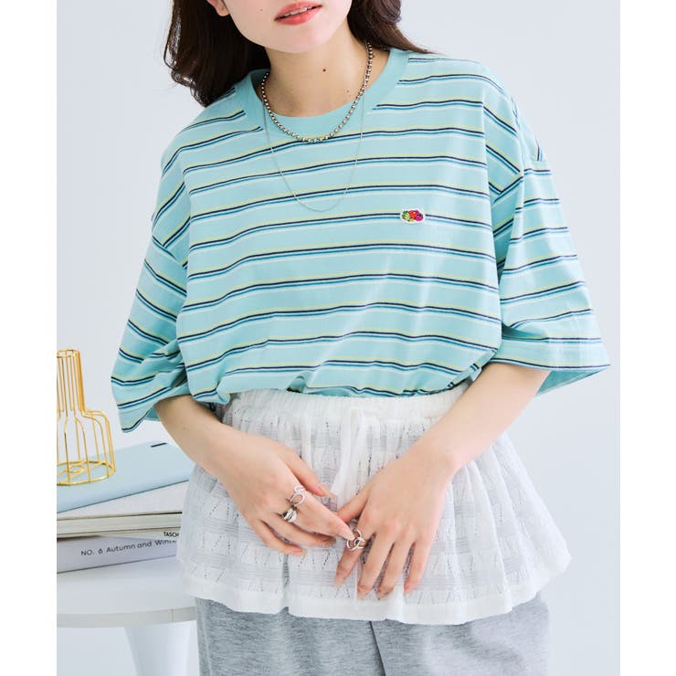 【FRUIT OF THE LOOM】ピーチ起毛ボーダーTシャツ 袖ワッペン | SETUP7【WOMEN】 | 詳細画像14 