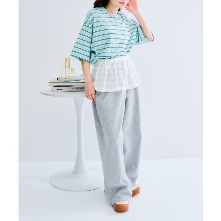 【FRUIT OF THE LOOM】ピーチ起毛ボーダーTシャツ 袖ワッペン | SETUP7【WOMEN】 | 詳細画像16 