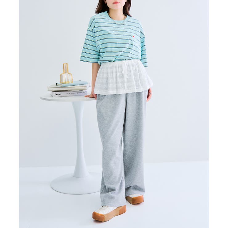 【FRUIT OF THE LOOM】ピーチ起毛ボーダーTシャツ 袖ワッペン | SETUP7【WOMEN】 | 詳細画像17 